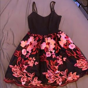 red and black dress